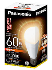 Panasonic LED Bulb LDA10L-G/Z60/W LDA10LGZ60W  E26 10W 100-120VAC