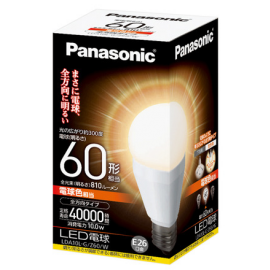 Panasonic LED Bulb LDA10L-G/Z60/W LDA10LGZ60W  E26 10W 100-120VAC