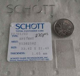 SCHOTT SF57HHT 33.42*21.45*1.65mm GLASS US$129/270pcs