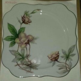 Meito Ivory China Japan WOODROSE Salad Plates Square 7-3/4" 19.5cm