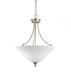 Kichler 3320NI Lighting Wharton 3 Light Inverted Pendant in Brushed Nickel