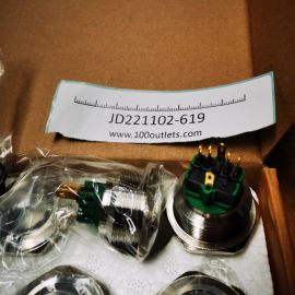30mm Ring Illuminated Anti Vandal Push Button Switch PM301F-11E/G/12V/S Green