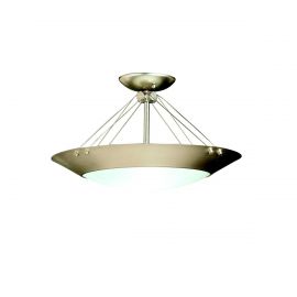 Kichler Lighting 3744NI Structures 2 Light Semi-Flush Ceiling Light Brushed Nickel with Satin-Etched Glass