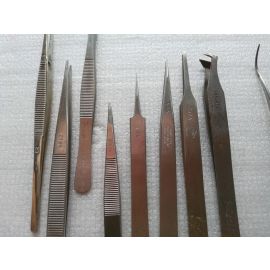 9pcs EREM SWISS HIGH PRECISION TWEEZERS used