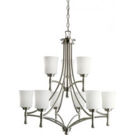 Kichler 2121NI Wharton 9 Light Chandelier Brushed Nickel Ceiling