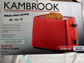 KAMBROOK KT20 RED Wideslot 2 Slice Toaster 220-240VAC