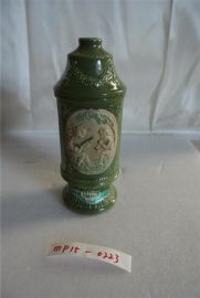 Vintage Ardo Italian-Made Ceramic Blackberry Wine Decanter Green