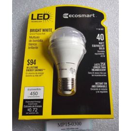 120V ECOSMART 184902 184-902 Bright White GP19 LED bulb 450Lumens 3000K 6W=40W