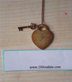 TIFFANY heart with key pendant necklace marked X.J.A 
