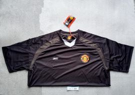 Manchester United Essentials V Neck Poly Panel T-shirt Black Mens XL
