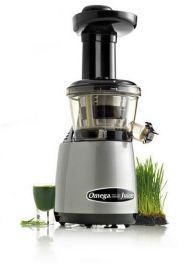 Omega VRT400HDS Vertical Low Speed Masticating Juicer with tap Silver