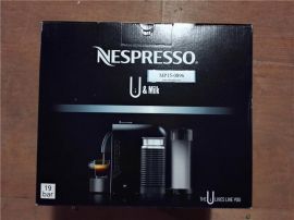 Nespresso UMilk D55 Pure Black Espresso Machine with Milk Frother 