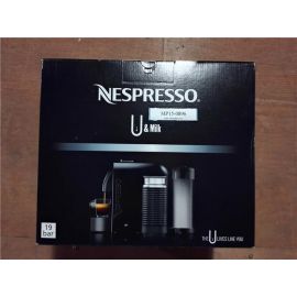 Nespresso UMilk D55 Pure Black Espresso Machine with Milk Frother 