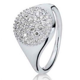 PANDORA JEWELRY - RING 970112WD 18K WHITE GOLD LARGE PAVé DIAMOND 0.37 CT W/VS