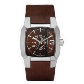 Diesel DZ1090 Mens Watch Stainless Steel Case Brown Dial Leather Strap Watch 