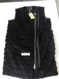 AllSaints  Women's Black Elize Sleeveless Fur Coat Wool Alpaca Moto Jacket Vest UK10 US6 EU38 