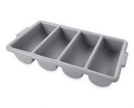 "Rubbermaid Commercial FG336200GRAY 4-Compartment Cutlery Bin, 21"" Gray  "
