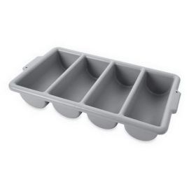 "Rubbermaid Commercial FG336200GRAY 4-Compartment Cutlery Bin, 21"" Gray  "