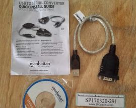 MANHATTAN USB TO SERIAL CONVERTER 45CM(18IN) 205153 TRANSPARENT/BLACK