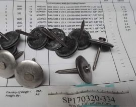 100pcs INFINITY A000201 0.135*1 1/2 ROOFING NAIL 304 & 1 1/8 OD NEO BOND WASHER 304 ATTACHED