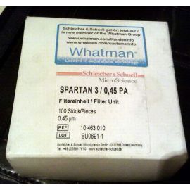 Whatman Schleicher & Schuell MicroScience SPARTAN 3/0.45A Filter Unit 100pcs/box 0.45um