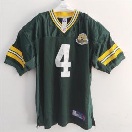 Reebok NFL Bay Packers Team 50TH Anniversary Patch Brett FAVRE Jersey #4 Mens Green 52 