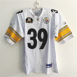 Reebok NFL 75th 1933-2007 Pittsburgh Steelers Willie Parker #39 White Jersey 52 