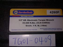 NAPA Proffessional 900 Series 1/2" DR. Electronic Torque Wrench 25-250 LBS（33.9-339NM） 4260P