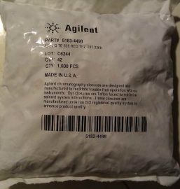 Agilent 5183-4498 Cap crimp silver aluminum PTFE/red rubber septa 11 mm 1000/pk