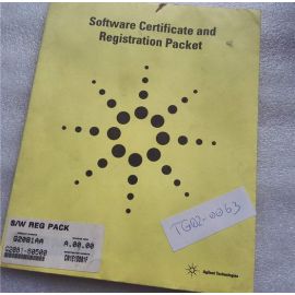 Agilent G2081AA RTL pesticide library, Software Certificate and Registration Packet