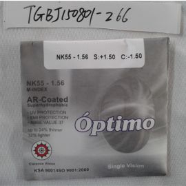 Optimo NK55-1.56 S:+1.50 C:-1.50 AR-Coated single vision lens