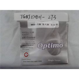 Optimo NK55-1.56 S:-1.25 C:-0.25 AR-Coated single vision lens