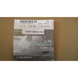 GMP CHEMI INDEX S-8.50 C-0.50 70mm HI-INDEX ASP 1.74 UV400/ITO/USH Lens