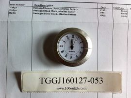 100pcs Damaged Silver Mini Clock,Alkaline Battery H2851