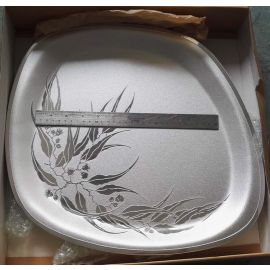 SIGNED DON SHEIL FLOWERING GUM PLATE Commemorative Alloy Platter & Wooden Base