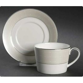 Monique Lhuillier for Royal Doulton ETOILE PLATINUM - TEA CUP&TEA SAUCER