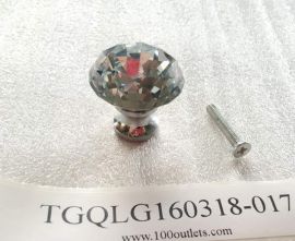 Diamond Crystal Glass Furniture Knob with srews （Small）