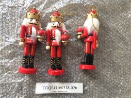 Decoration Wooden Nutcracker &Crown Figurines Puppet Soldier 5inch 12.7cm Red