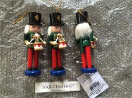 Decoration Wooden Nutcracker & Figurines Puppet Soldier Drummer 5inch 12.7cm Green