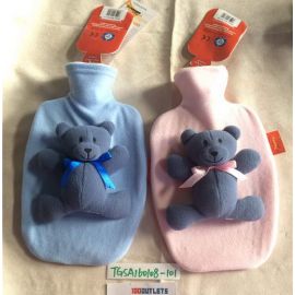 Fashy velvet child bear hot water bottle Hand Warm Bag  hand po cooler bag 6519 Pink/Light blue 1.4L