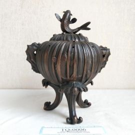 Takaoka copperware Carp Climbing a waterfall 3-stands Copper Incense Burner by Yoshihide