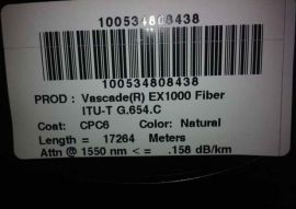 CORNING Vascade EX1000 Fiber ITU-T G.654.C 17264Meters/Roll $0.11/meter