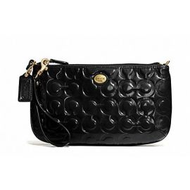 PEYTON OP ART EMBOSSED PATENT LARGE WRISTLET (COACH F50539)