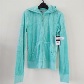 Juicy Couture Women's Palm Icon Velour Hoodie Sea Jade S JGO01118-320