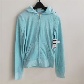 Juicy Couture Women's Royal Paisley Velour Hoodie Aqua Sky XS JGO01281-430 