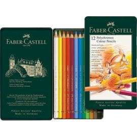 Faber Castell Polychromos Color Pencil Set 12 Pencils in Metal Tin 110012