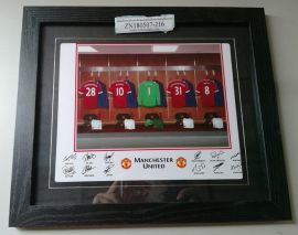Framed Manchester United Dressing Room print with Signature Print from UK