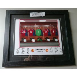 Framed Manchester United Dressing Room print with Signature Print from UK